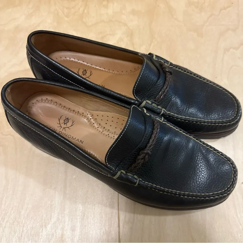 Martin Dingman Montgomery Pebble Black Size 11 1/2 M Slip On Loafer